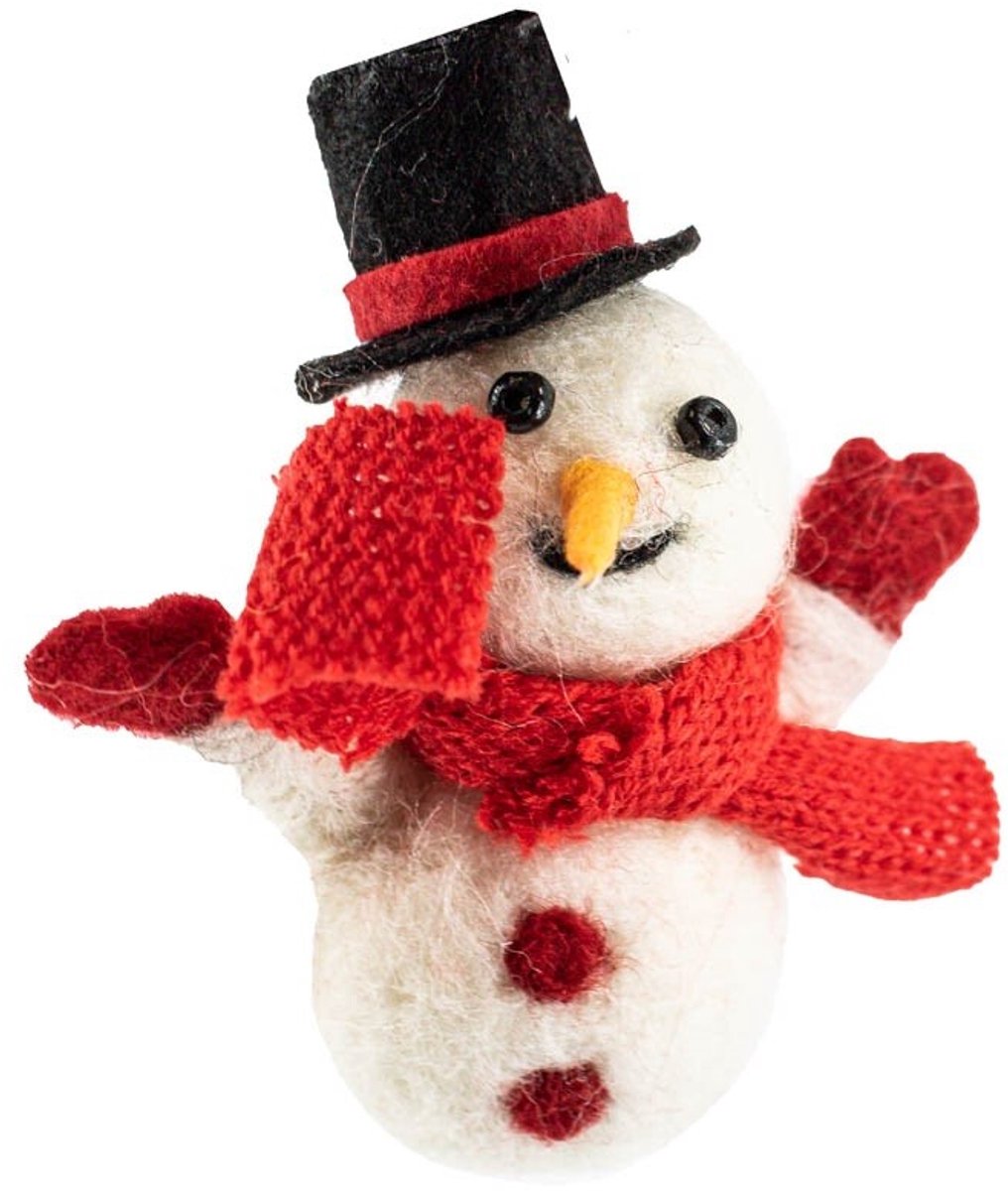 HomeBound by KY | Wollen hanger sneeuwpop | wollen hanger | kersthanger | kerstdecoratie